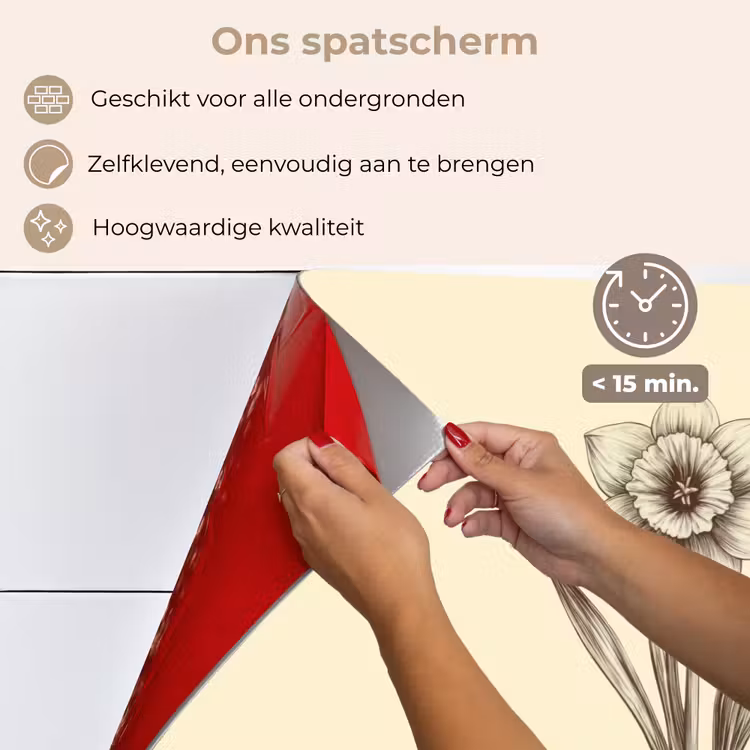 Zwart - Narcis - Illustratie keuken achterwand spatscherm klein -spatscherm_NL