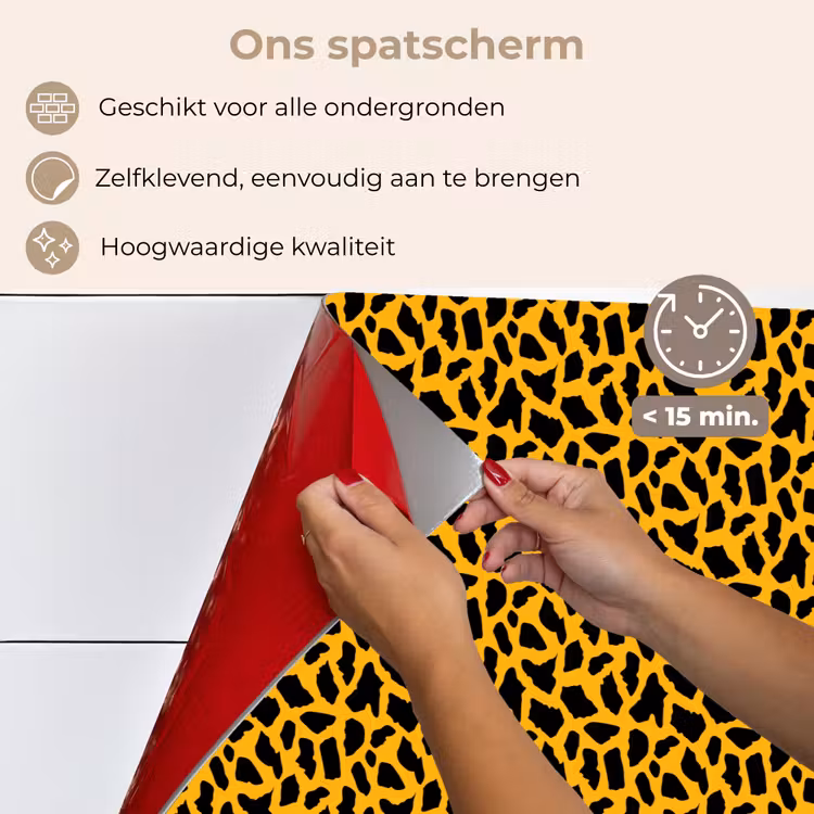 Zwart - Vlekken - Oranje - Dier keuken achterwand spatscherm klein 900 -spatscherm_NL