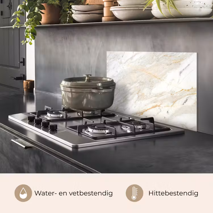 Zwart-wit foto van marmer keuken achterwand spatscherm klein -usp_NL