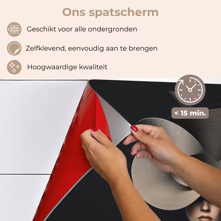 Zwarte - Hoed - Vrouw keuken achterwand spatscherm klein -spatscherm_NL