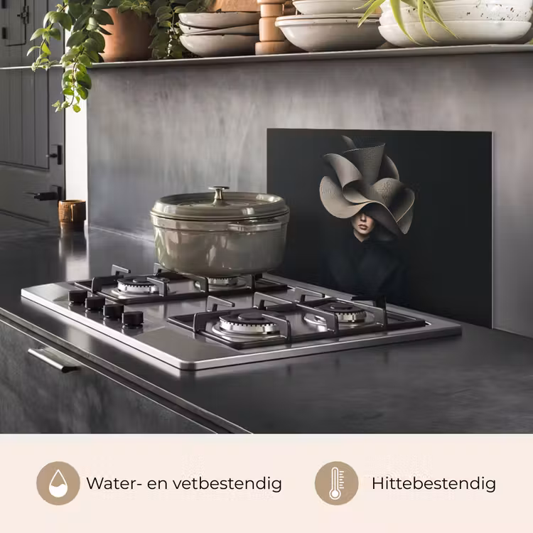 Zwarte - Hoed - Vrouw keuken achterwand spatscherm klein -usp_NL