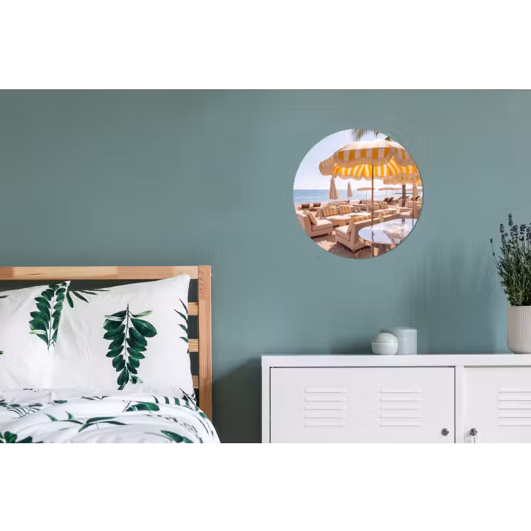 Strand - Ligbedden - Vakantie - Modern - Geel Wandcirkel aluminium klein -slaapkamer