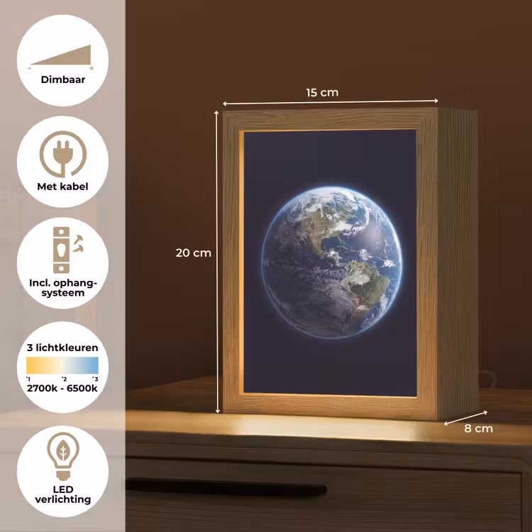 Tafellamp - Aarde - Ruimte - Kosmos - Aarde - Ruimte - Kosmos Light Box met kabel (Tafellamp) klein