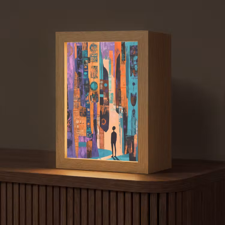 Abstract - Figuren - Kleurrijk Light Box met kabel (Tafellamp) klein -z3d_website