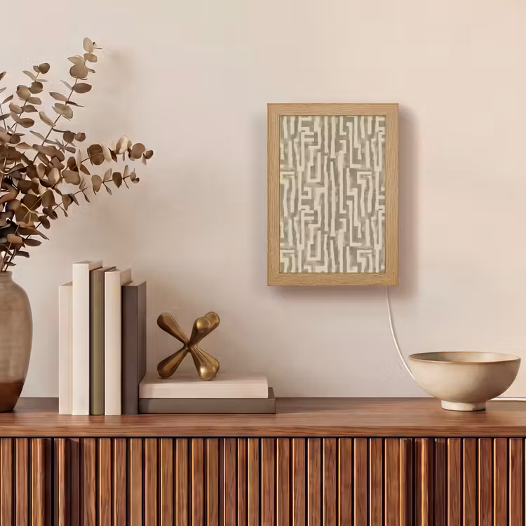 Abstract - Geometrisch - Groen Light Box met kabel (Tafellamp) klein 925 -sfeer2