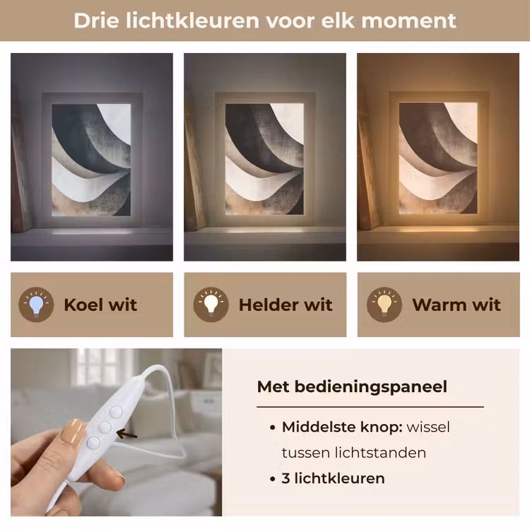 Abstract - Golven - Zwart - Verweerd Light Box met kabel (Tafellamp) klein -USP_lichtkleurNL
