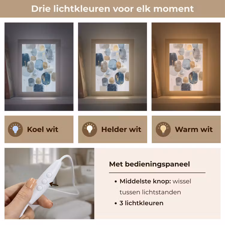 Abstract - Goud - Vormen Light Box met kabel (Tafellamp) klein -USP_lichtkleurNL
