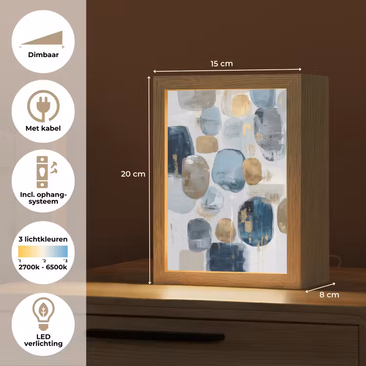 Abstract - Goud - Vormen Light Box met kabel (Tafellamp) klein -USP_NL
