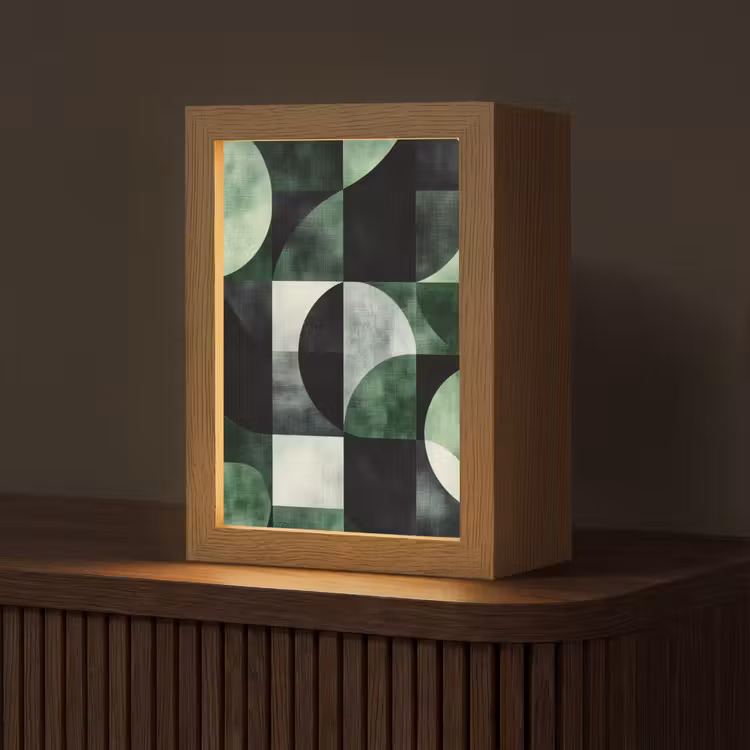 Abstract - Groen - Vormen Light Box met kabel (Tafellamp) klein -z3d_website