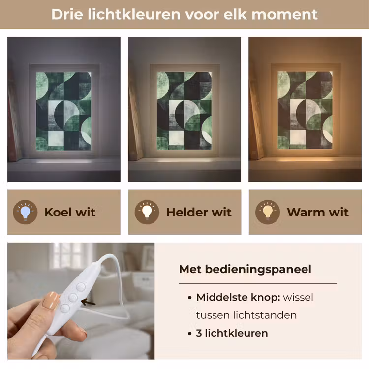 Abstract - Groen - Vormen Light Box met kabel (Tafellamp) klein -USP_lichtkleurNL