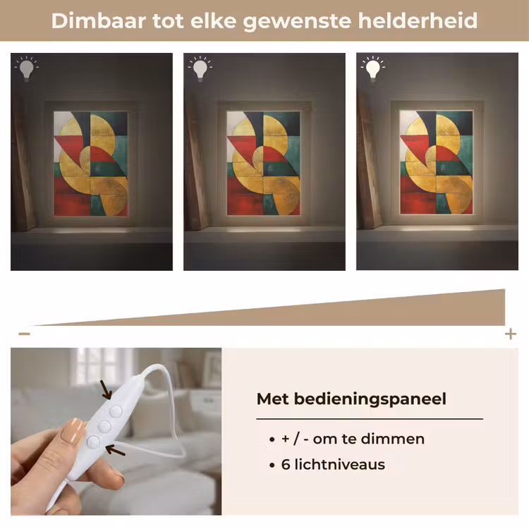 Abstract - Kerst - Goud - Rood - Groen Light Box met kabel (Tafellamp) klein -USP_dimbaarNL
