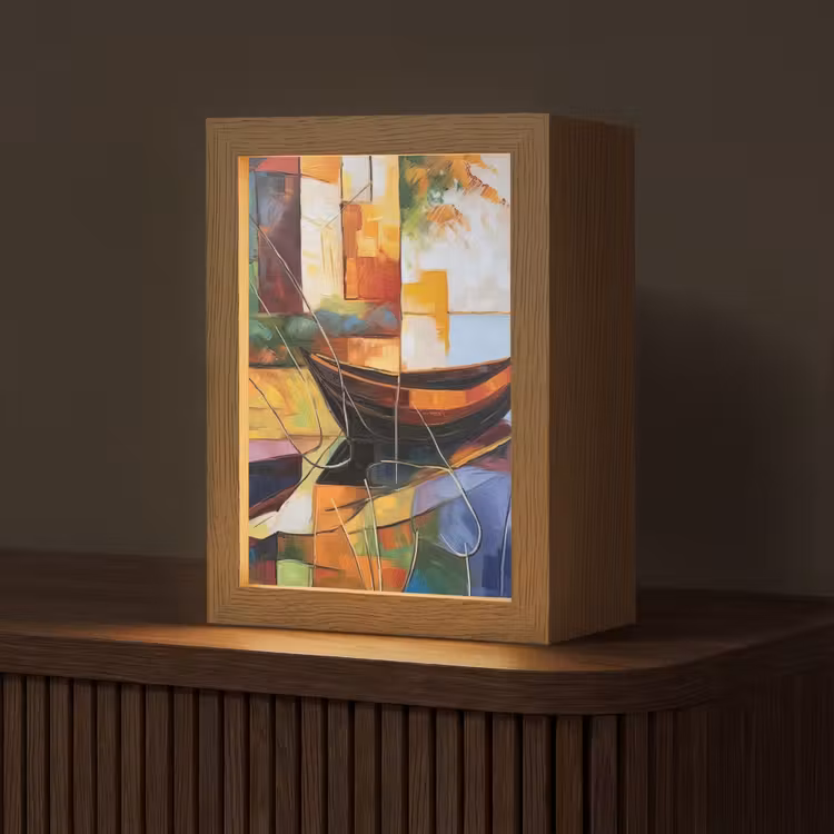 Abstract - Kunst - Boot - Kleuren Light Box met kabel (Tafellamp) klein -z3d_website