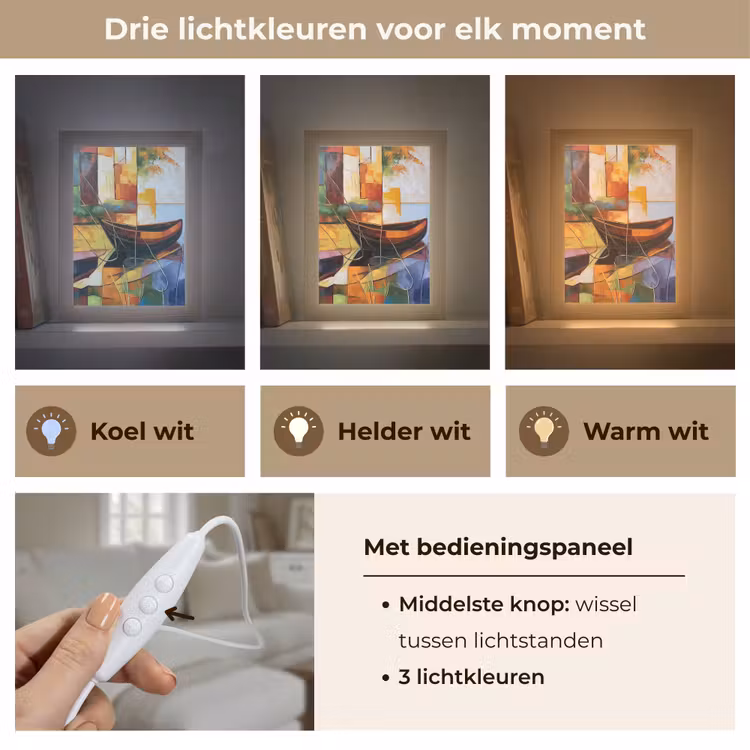 Abstract - Kunst - Boot - Kleuren Light Box met kabel (Tafellamp) klein -USP_lichtkleurNL