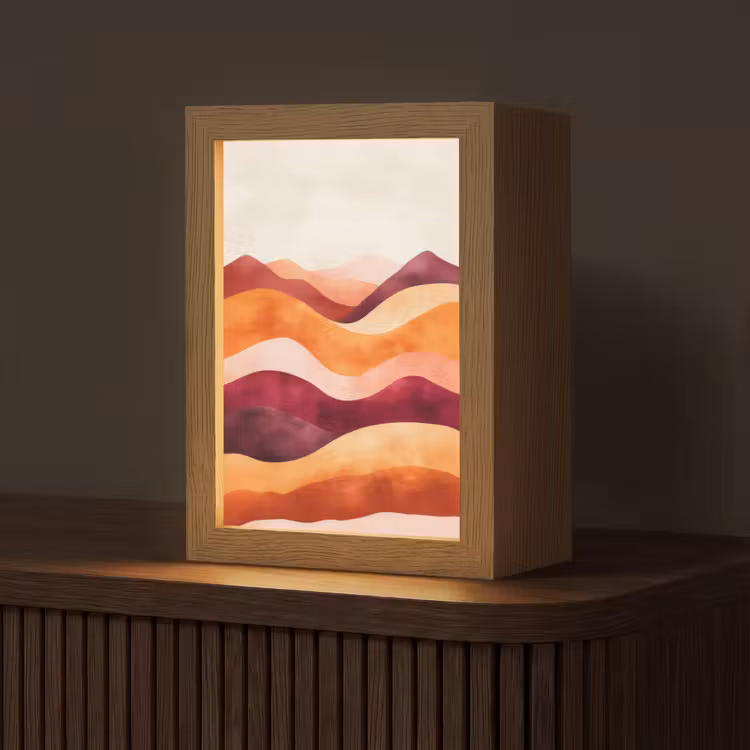 Abstract - Landschap - Golven Light Box met kabel (Tafellamp) klein -z3d_website