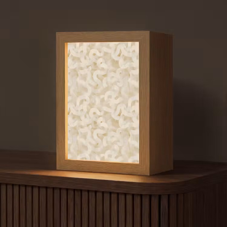 Abstract - Lijnen - Beige Light Box met kabel (Tafellamp) klein 925 -z3d_website