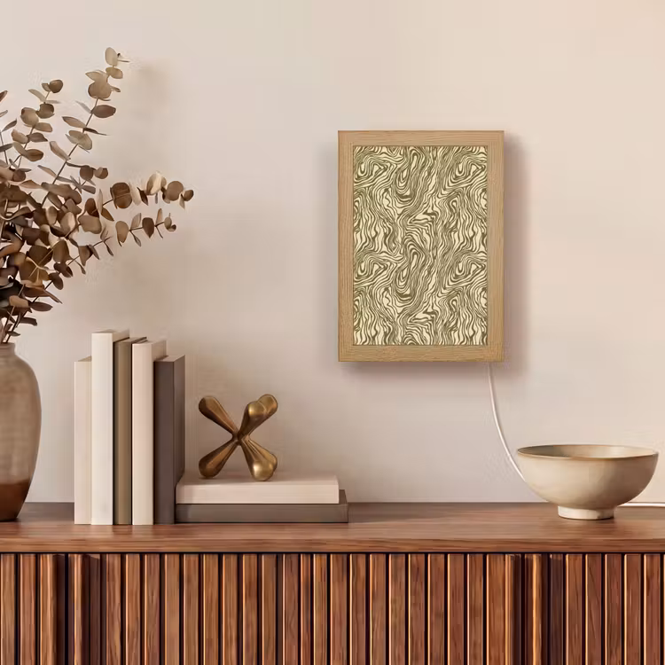 Abstract - Marmer - Groen Light Box met kabel (Tafellamp) klein 925 -sfeer2