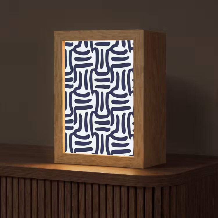 Abstract - Modern - Blauw Light Box met kabel (Tafellamp) klein 925 -z3d_website