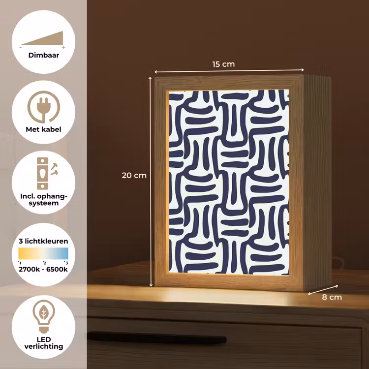 Abstract - Modern - Blauw Light Box met kabel (Tafellamp) klein 925 -USP_NL