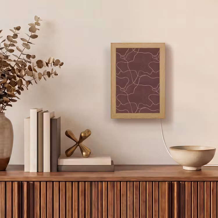 Abstract - Modern - Bruin Light Box met kabel (Tafellamp) klein 925 -sfeer2