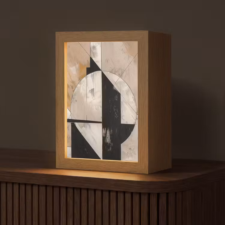 Abstract - Modern - Geometrisch - Pastel Light Box met kabel (Tafellamp) klein -z3d_website