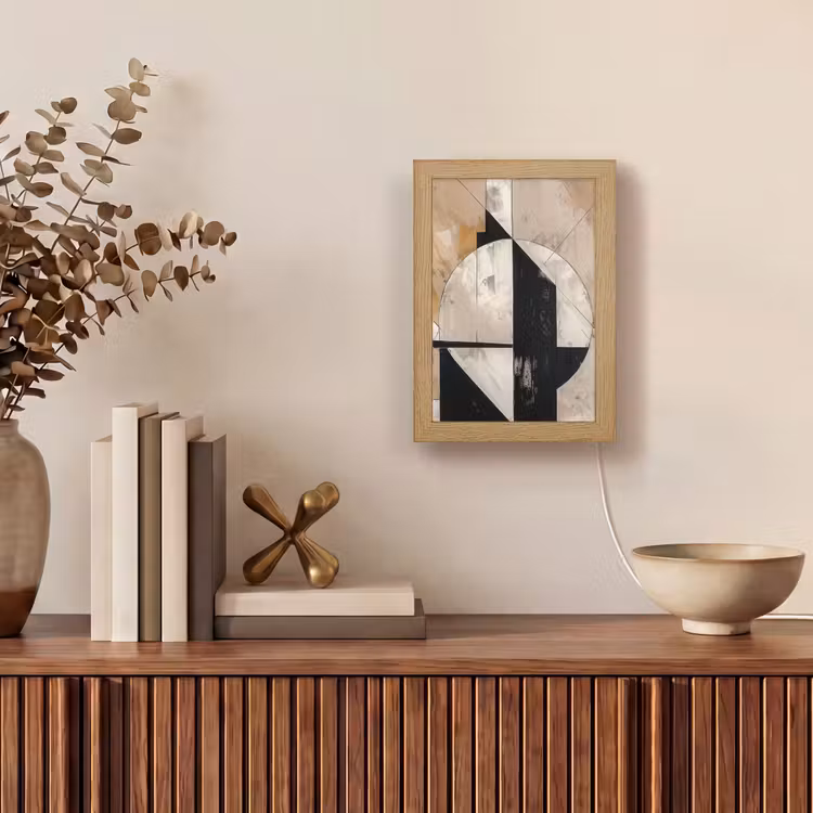 Abstract - Modern - Geometrisch - Pastel Light Box met kabel (Tafellamp) klein -sfeer2