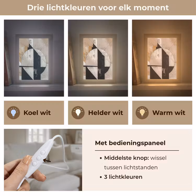 Abstract - Modern - Geometrisch - Pastel Light Box met kabel (Tafellamp) klein -USP_lichtkleurNL