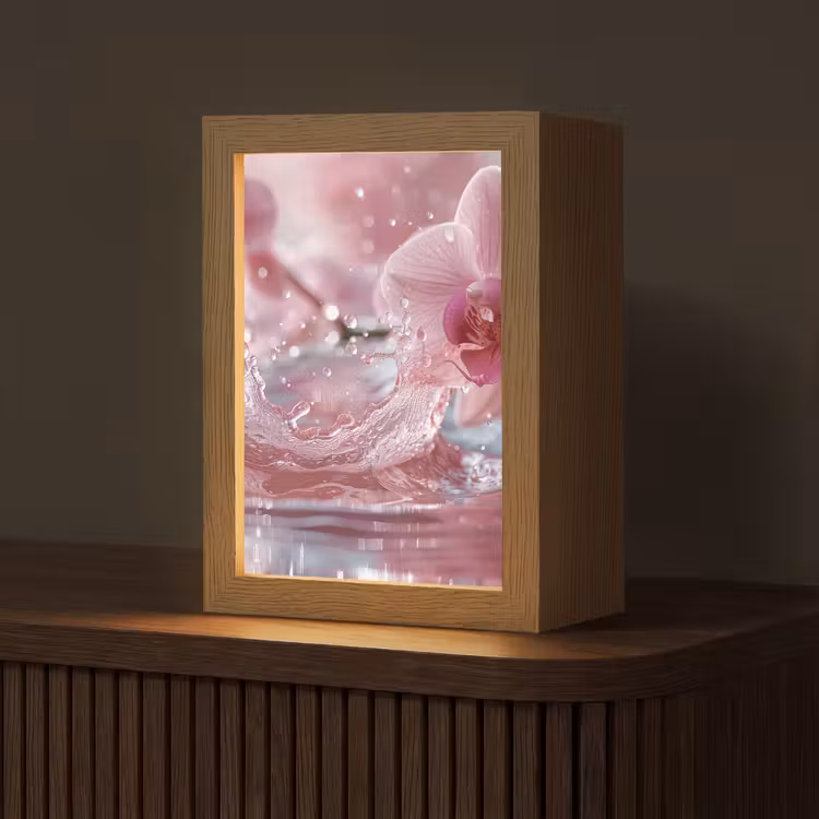 Abstract - Modern - Water - Orchidee Light Box met kabel (Tafellamp) klein -z3d_website