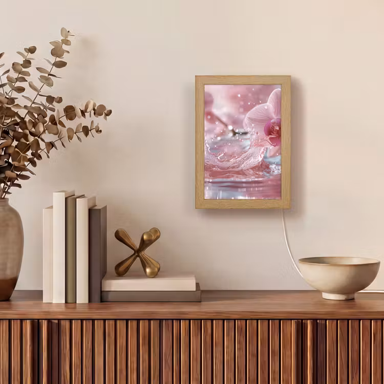 Abstract - Modern - Water - Orchidee Light Box met kabel (Tafellamp) klein -sfeer2