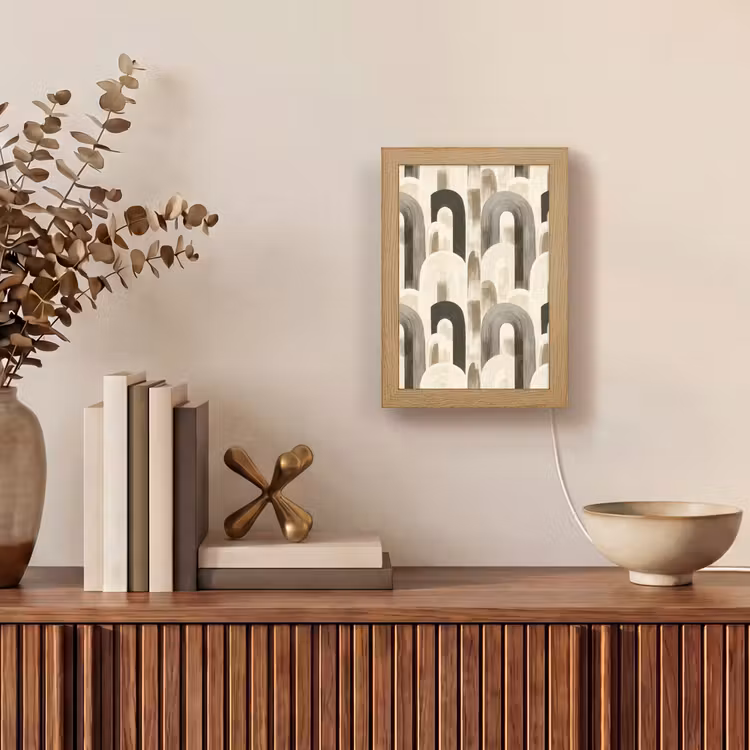 Abstract - Patroon - Bogen Light Box met kabel (Tafellamp) klein 925 -sfeer2