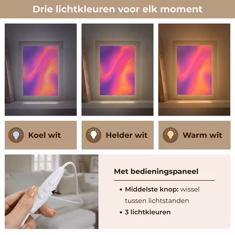 Abstract - Patroon - Kleurverloop Light Box met kabel (Tafellamp) klein -USP_lichtkleurNL