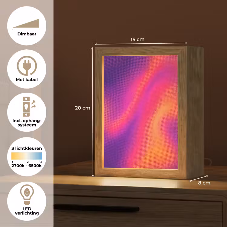 Abstract - Patroon - Kleurverloop Light Box met kabel (Tafellamp) klein -USP_NL