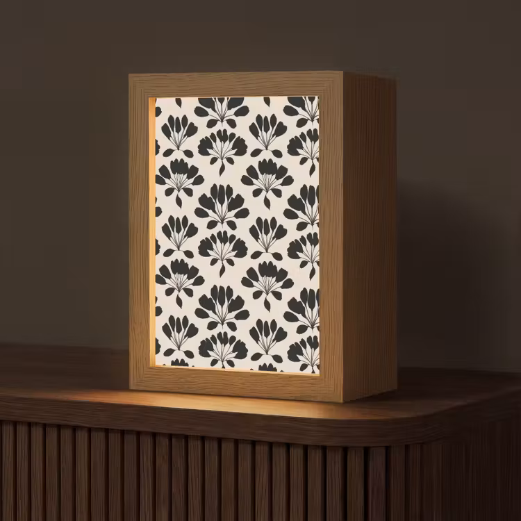 Abstract - Patroon - Zwart Light Box met kabel (Tafellamp) klein 925 -z3d_website
