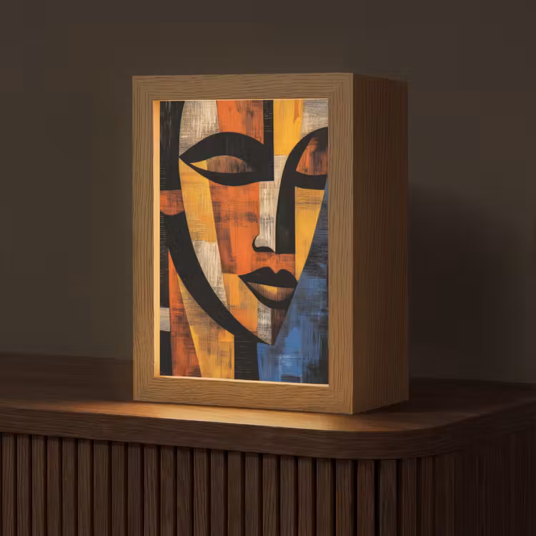 Abstract - Portret - Kleurvakken Light Box met kabel (Tafellamp) klein -z3d_website