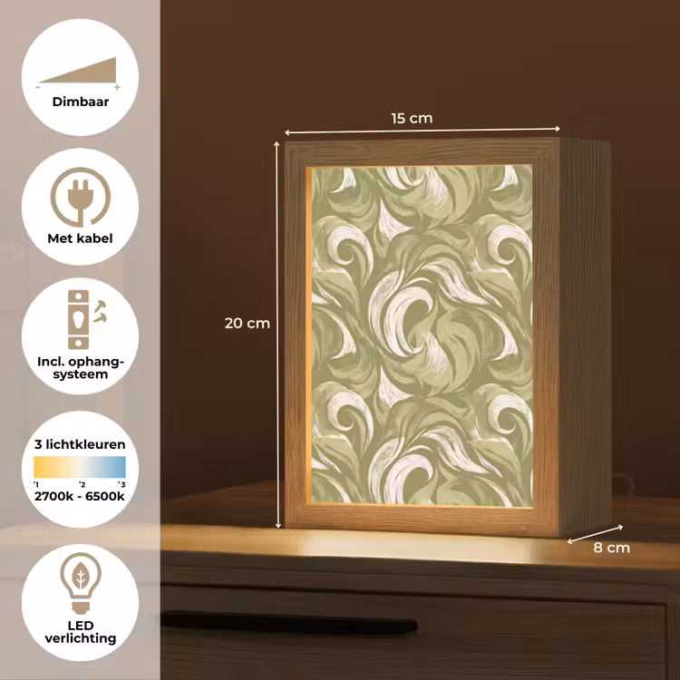 Abstract - Textuur - Groen Light Box met kabel (Tafellamp) klein 925 -USP_NL