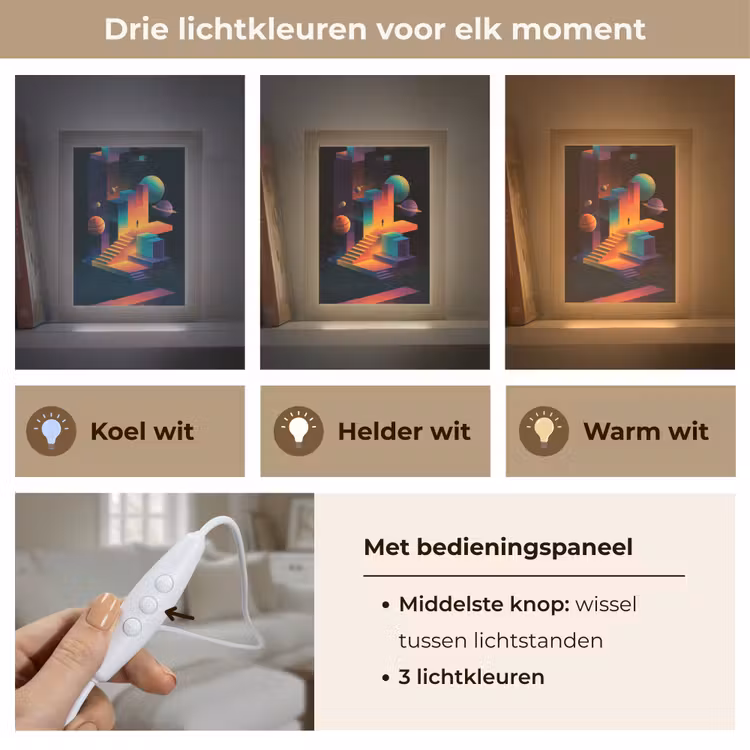 Abstract - Trappen - Mens - Planeten Light Box met kabel (Tafellamp) klein -USP_lichtkleurNL