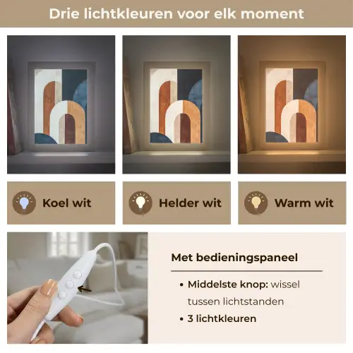 Abstract - Vormen - Donkerblauw Light Box met kabel (Tafellamp) klein -USP_lichtkleurNL