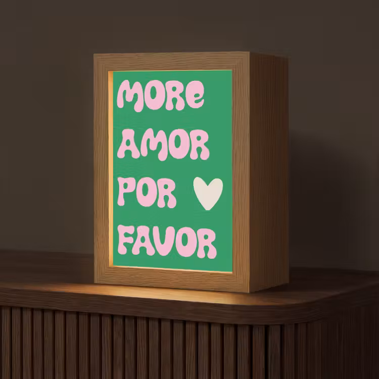 Amor - Valentijn - Groen - Tekst Light Box met kabel (Tafellamp) klein -z3d_website