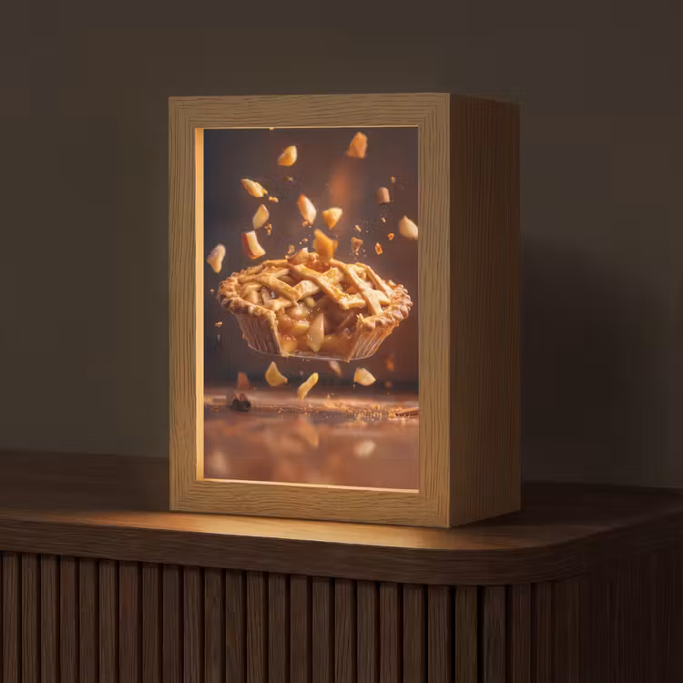Appel - Taart - Warm - Eten Light Box met kabel (Tafellamp) klein -z3d_website