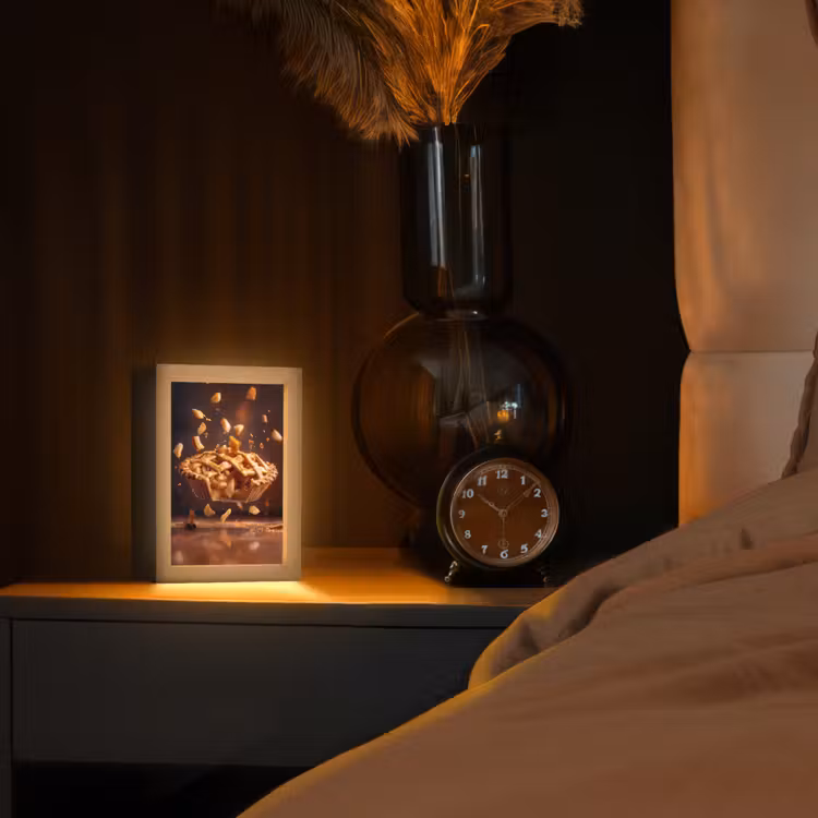 Appel - Taart - Warm - Eten Light Box met kabel (Tafellamp) klein -sfeer1