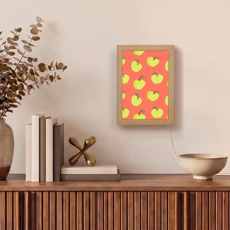 Appels - Modern - Groen Light Box met kabel (Tafellamp) klein 925 -sfeer2