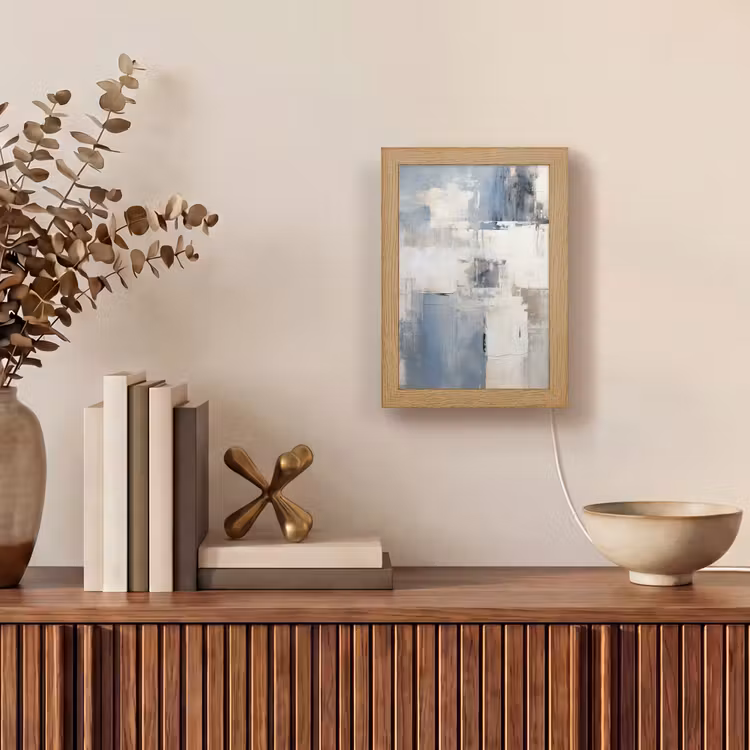 Aquarel - Abstract - Kunst Light Box met kabel (Tafellamp) klein -sfeer2