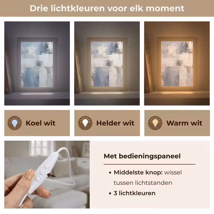 Aquarel - Abstract - Kunst Light Box met kabel (Tafellamp) klein -USP_lichtkleurNL