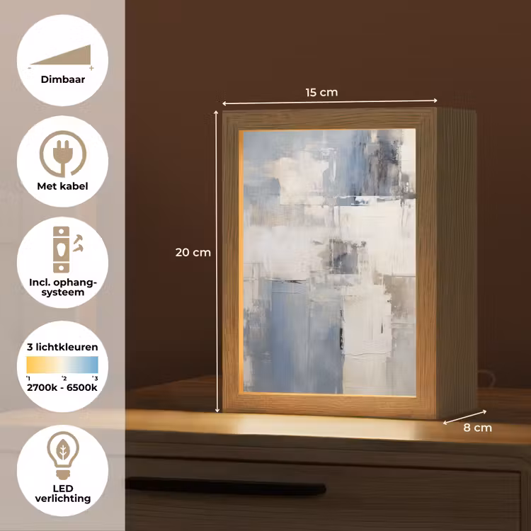 Aquarel - Abstract - Kunst Light Box met kabel (Tafellamp) klein -USP_NL