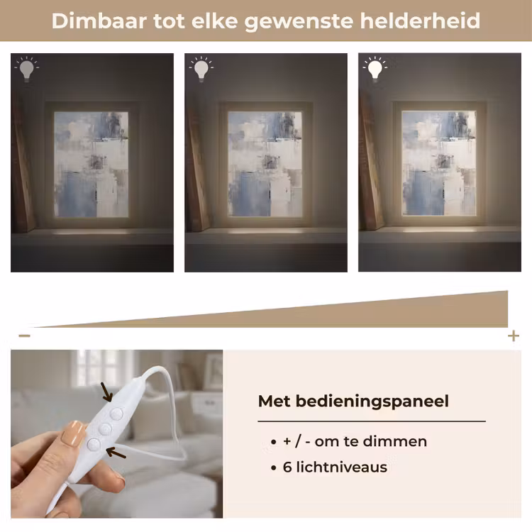 Aquarel - Abstract - Kunst Light Box met kabel (Tafellamp) klein -USP_dimbaarNL