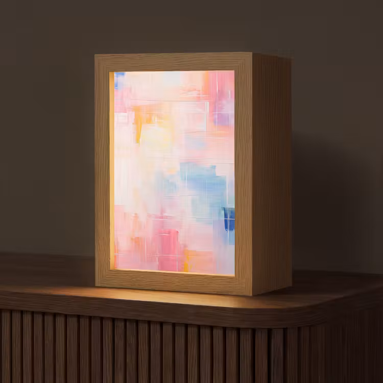 Aquarel - Pastel - Abstract - Kunst Light Box met kabel (Tafellamp) klein -z3d_website