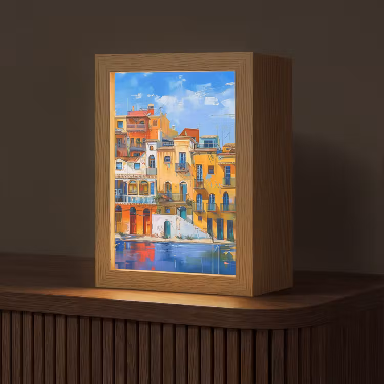Architectuur - Kleurrijk - Kunst - Modern Light Box met kabel (Tafellamp) klein -z3d_website