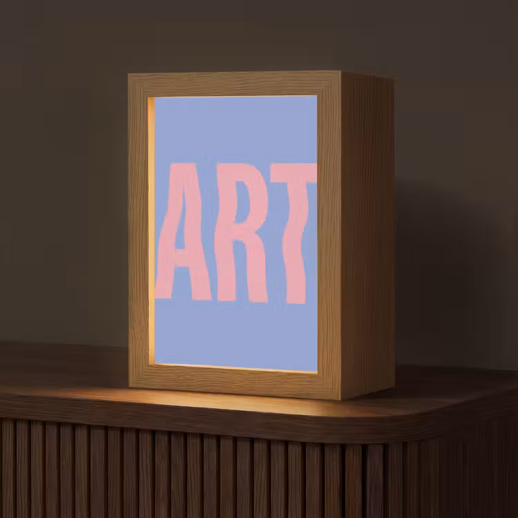 Art - Roze - Blauw Light Box met kabel (Tafellamp) klein -z3d_website