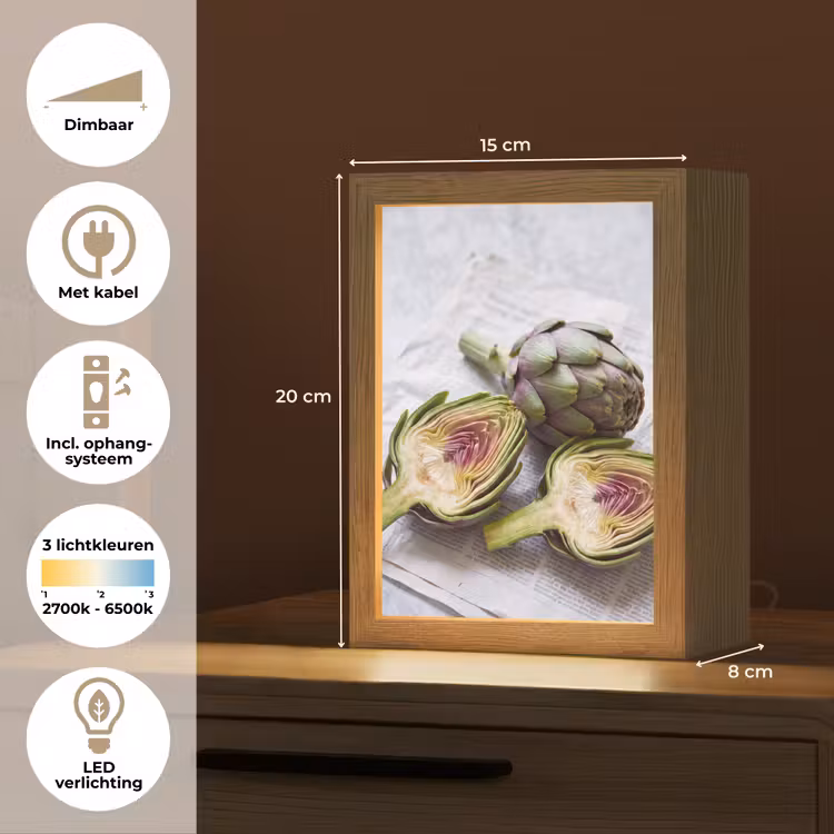 Tafellamp - Artisjok - Doorgesneden - Eten - Artisjok - Doorgesneden - Eten Light Box met kabel (Tafellamp) klein