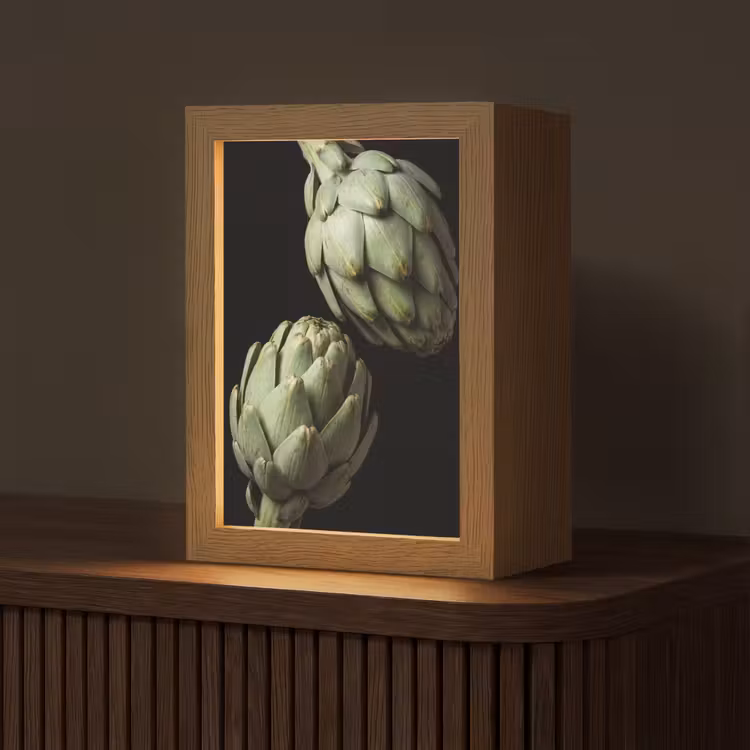 Tafellamp - Artisjok - Groen - Eten - Artisjok - Groen - Eten Light Box met kabel (Tafellamp) klein