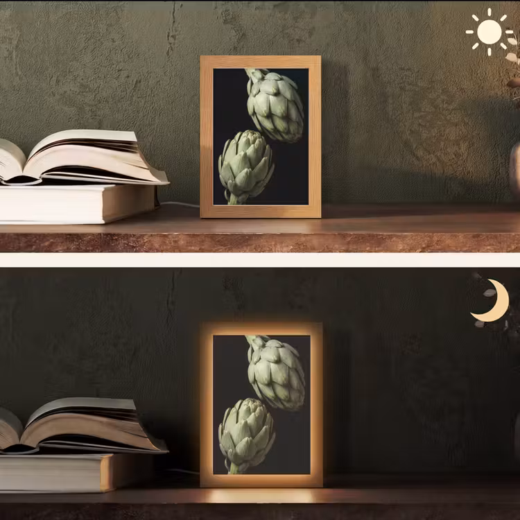 Tafellamp - Artisjok - Groen - Eten - Artisjok - Groen - Eten Light Box met kabel (Tafellamp) klein